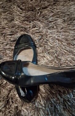 Its Ok Black Patent Ballet Flats - Women's Slip-On Flats 81/2 W